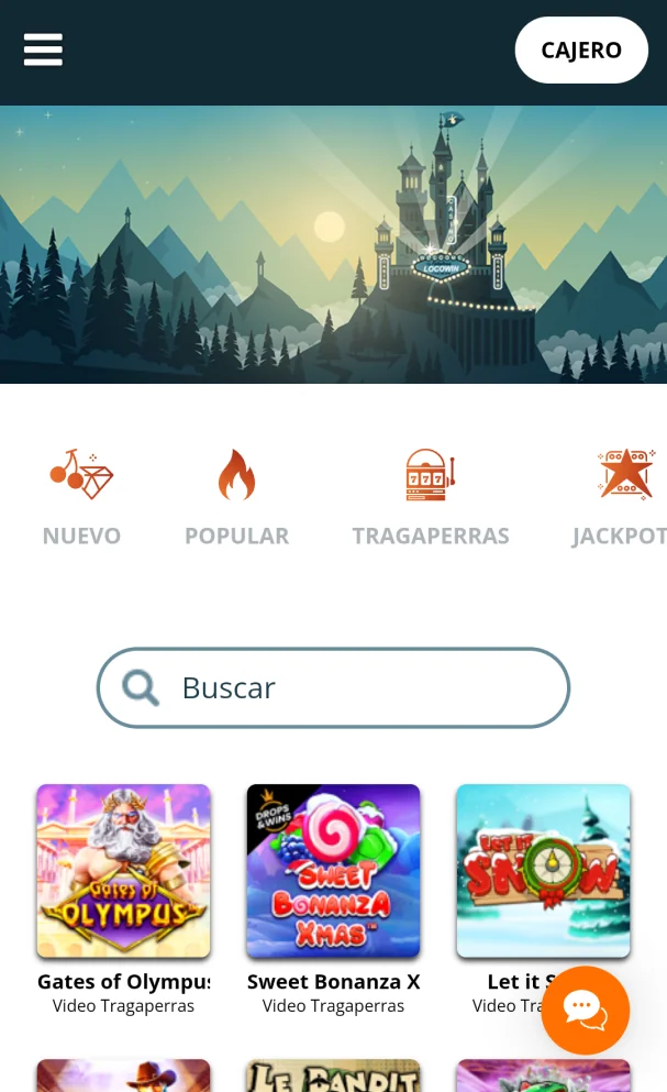 Locowin app catálogo de juegos