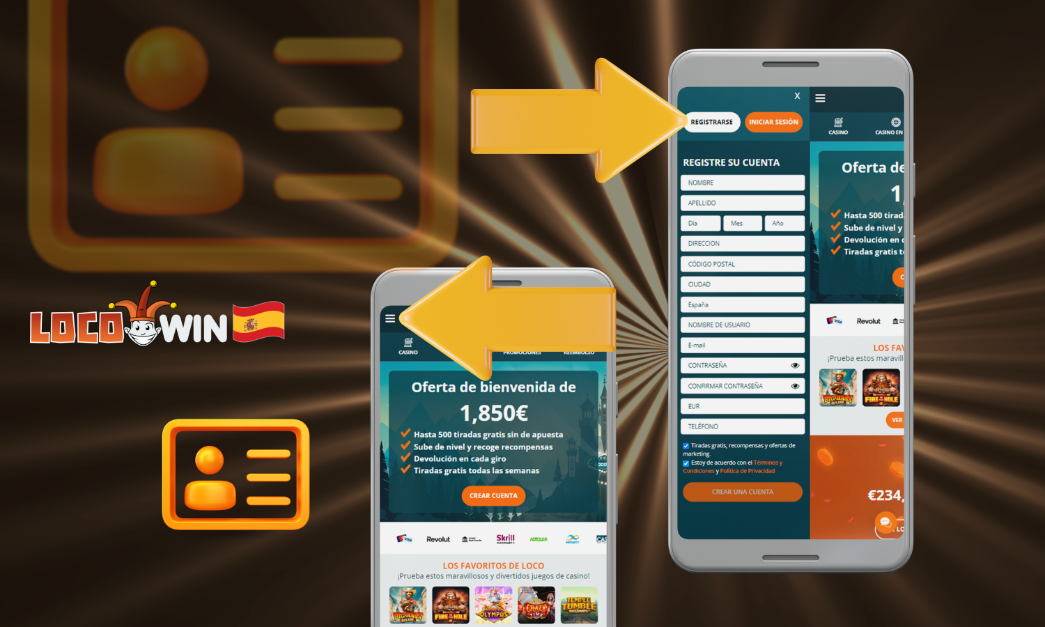 Instrucciones de registro en el casino Locowin a través de la app