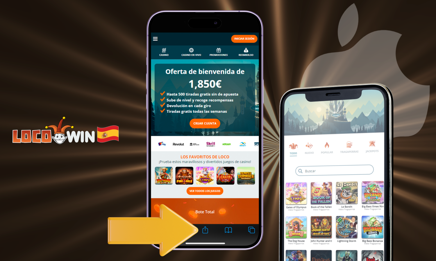 Descargar la aplicación móvil del casino Locowin para iOS